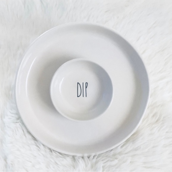 Rae Dunn Magenta Ceramic Chip & Dip Serving Dish Plate 10” Diameter - Picture 2 of 3